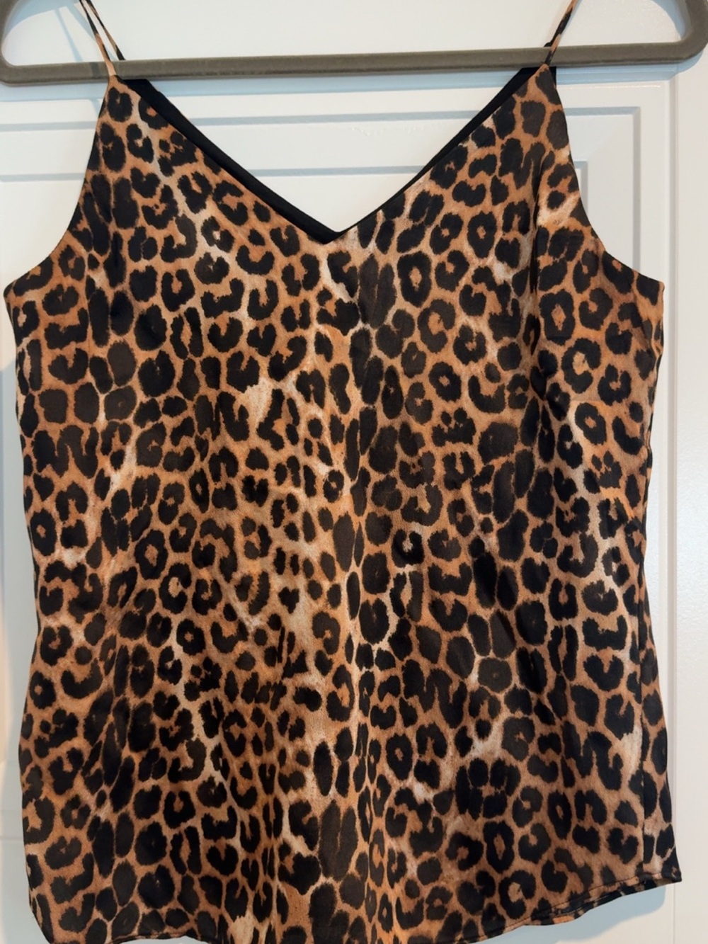 Express Leopard Print Satin Cami in Brown and Black